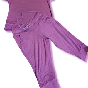 GREEN TEA 2 PIECE ATHLEISURE SET TOP XXL BOTTOM XL LILAC